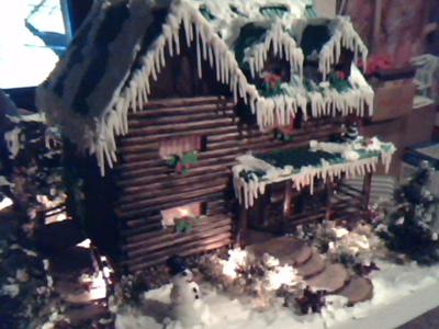 Christmas time log cabin