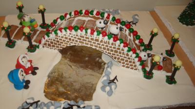 Gingerbread bridge and river